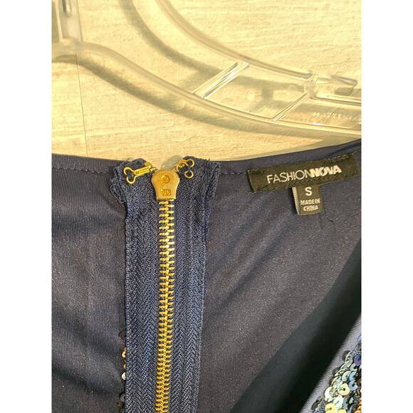 Fashion Nova Dark Blue Sequin Dress - Picture 3 of 4